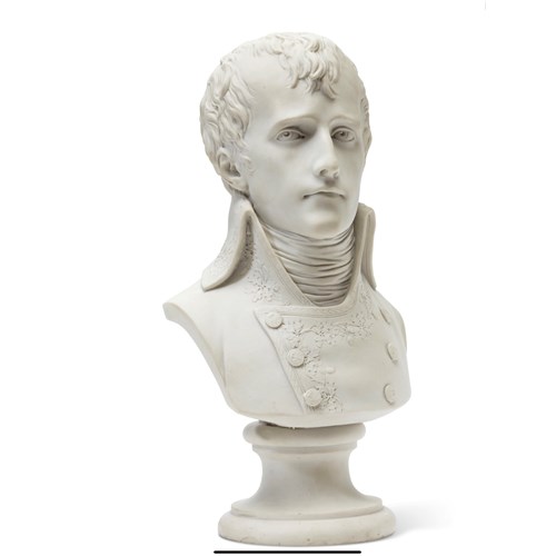 A Sevres biscuit porcelain bust of Napoleon first consul, after Boizot.